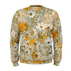 Cosmos Flowers Sepia Color Men s Sweatshirt by DinkovaArt