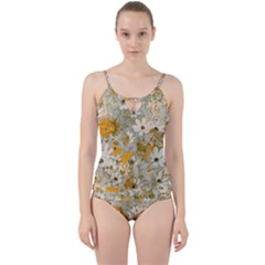 Cosmos Flowers Sepia Color Cut Out Top Tankini Set by DinkovaArt