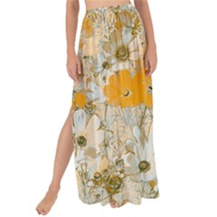 Cosmos Flowers Sepia Color Maxi Chiffon Tie-up Sarong by DinkovaArt