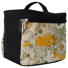 Cosmos Flowers Sepia Color Make Up Travel Bag (big) by DinkovaArt