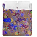 Cosmos Flowers Brown Blue Duvet Cover Double Side (Queen Size) View2