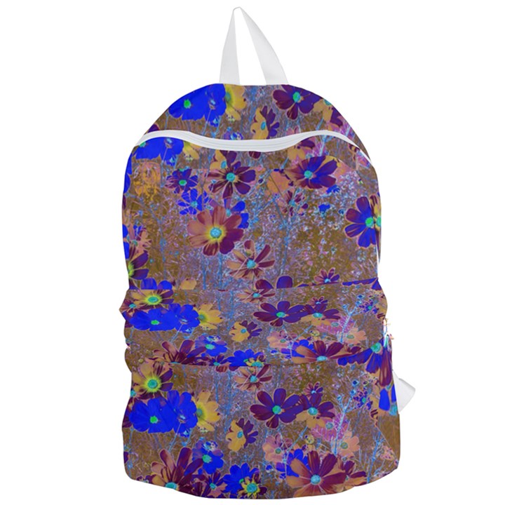 Cosmos Flowers Brown Blue Foldable Lightweight Backpack