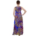 Cosmos Flowers Brown Blue Empire Waist Velour Maxi Dress View2