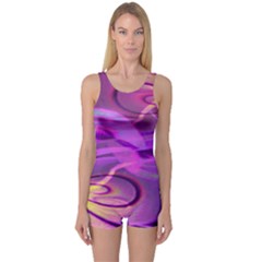 Infinity Painting Purple One Piece Boyleg Swimsuit by DinkovaArt