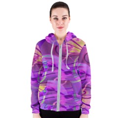 Infinity Painting Purple Women s Zipper Hoodie by DinkovaArt