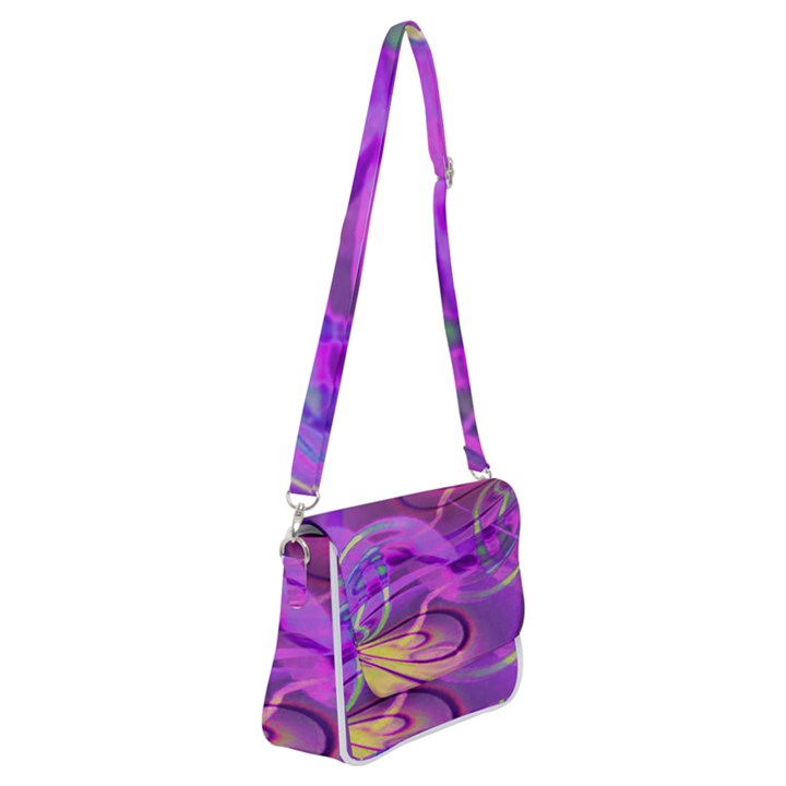 Infinity Painting Purple Shoulder Bag with Back Zipper