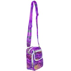 Infinity Painting Purple Shoulder Strap Belt Bag by DinkovaArt