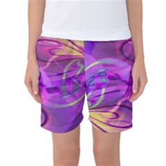 Infinity Painting Purple Women s Basketball Shorts by DinkovaArt