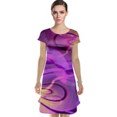 Infinity Painting Purple Cap Sleeve Nightdress by DinkovaArt