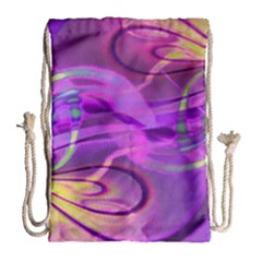 Infinity Painting Purple Drawstring Bag (large) by DinkovaArt