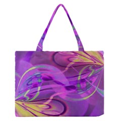 Infinity Painting Purple Zipper Medium Tote Bag by DinkovaArt