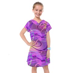 Infinity Painting Purple Kids  Drop Waist Dress by DinkovaArt