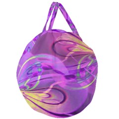 Infinity Painting Purple Giant Round Zipper Tote by DinkovaArt