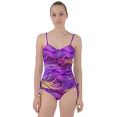 Infinity Painting Purple Sweetheart Tankini Set by DinkovaArt