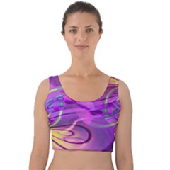 Infinity Painting Purple Velvet Crop Top by DinkovaArt