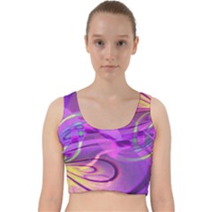 Infinity Painting Purple Velvet Racer Back Crop Top by DinkovaArt