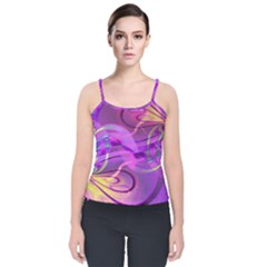 Infinity Painting Purple Velvet Spaghetti Strap Top by DinkovaArt