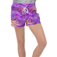 Infinity Painting Purple Velour Lounge Shorts by DinkovaArt