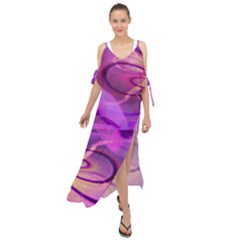 Infinity Painting Purple Maxi Chiffon Cover Up Dress by DinkovaArt