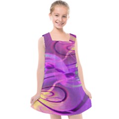 Infinity Painting Purple Kids  Cross Back Dress by DinkovaArt