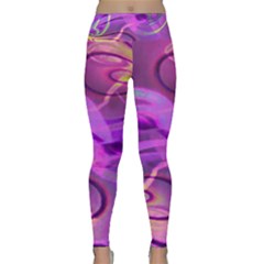 Infinity Painting Purple Lightweight Velour Classic Yoga Leggings by DinkovaArt