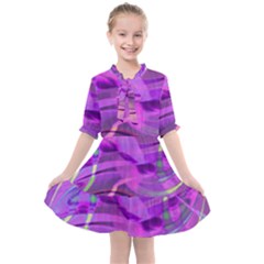 Infinity Painting Purple Kids  All Frills Chiffon Dress by DinkovaArt