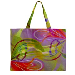 Infinity Painting Green Zipper Mini Tote Bag by DinkovaArt