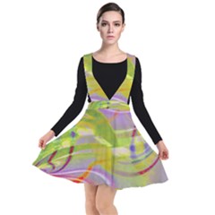 Infinity Painting Green Plunge Pinafore Dress by DinkovaArt