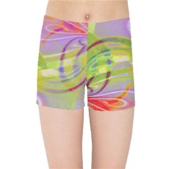 Infinity Painting Green Kids  Sports Shorts by DinkovaArt