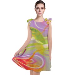 Infinity Painting Green Tie Up Tunic Dress by DinkovaArt