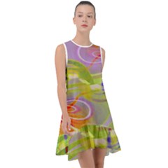 Infinity Painting Green Frill Swing Dress by DinkovaArt