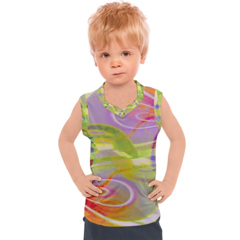 Infinity Painting Green Kids  Sport Tank Top by DinkovaArt