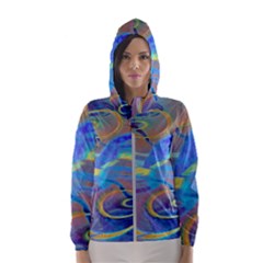 Infinity Painting Blue Women s Hooded Windbreaker by DinkovaArt