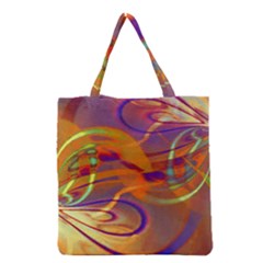 Infinity Painting Orange Grocery Tote Bag by DinkovaArt