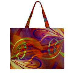 Infinity Painting Orange Zipper Mini Tote Bag by DinkovaArt