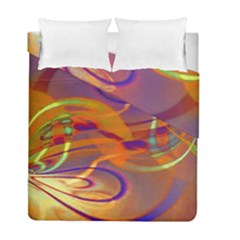 Infinity Painting Orange Duvet Cover Double Side (full/ Double Size) by DinkovaArt