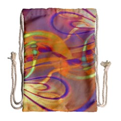 Infinity Painting Orange Drawstring Bag (large) by DinkovaArt