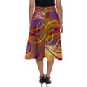 Infinity Painting Orange Perfect Length Midi Skirt View2