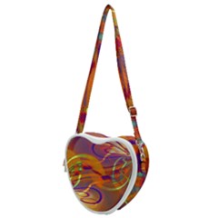 Infinity Painting Orange Heart Shoulder Bag