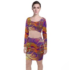 Infinity Painting Orange Top And Skirt Sets by DinkovaArt