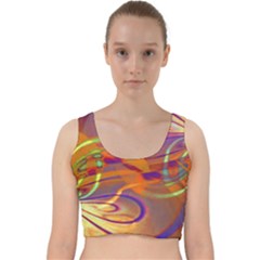 Infinity Painting Orange Velvet Racer Back Crop Top by DinkovaArt