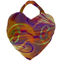 Infinity Painting Orange Giant Heart Shaped Tote by DinkovaArt