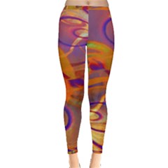 Infinity Painting Orange Inside Out Leggings by DinkovaArt