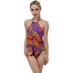 Infinity Painting Orange Go With The Flow One Piece Swimsuit by DinkovaArt