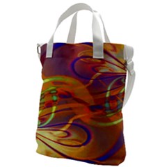 Infinity Painting Orange Canvas Messenger Bag