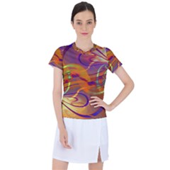 Infinity Painting Orange Women s Sports Top by DinkovaArt