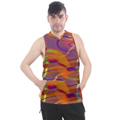 Infinity Painting Orange Men s Sleeveless Hoodie by DinkovaArt