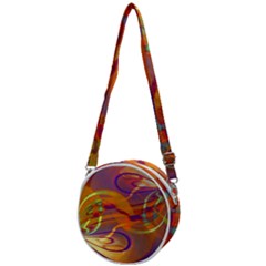 Infinity Painting Orange Crossbody Circle Bag