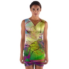  Rainbow Painting Patterns 1 Wrap Front Bodycon Dress by DinkovaArt