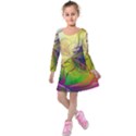  Rainbow Painting Patterns 1 Kids  Long Sleeve Velvet Dress View1